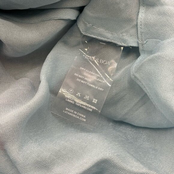 🆕 RAT & BOA 🧿 NWOT Marisol Blue Floral Printed Sequin Shimmer Maxi Dress SzXXL - Picture 12 of 12